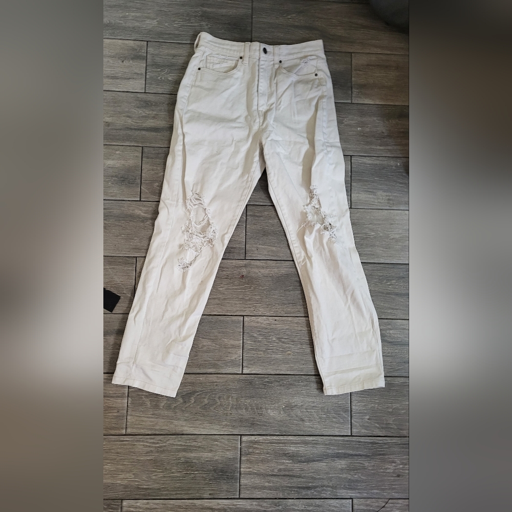 Cream colored RSQ straight legged denim jeans